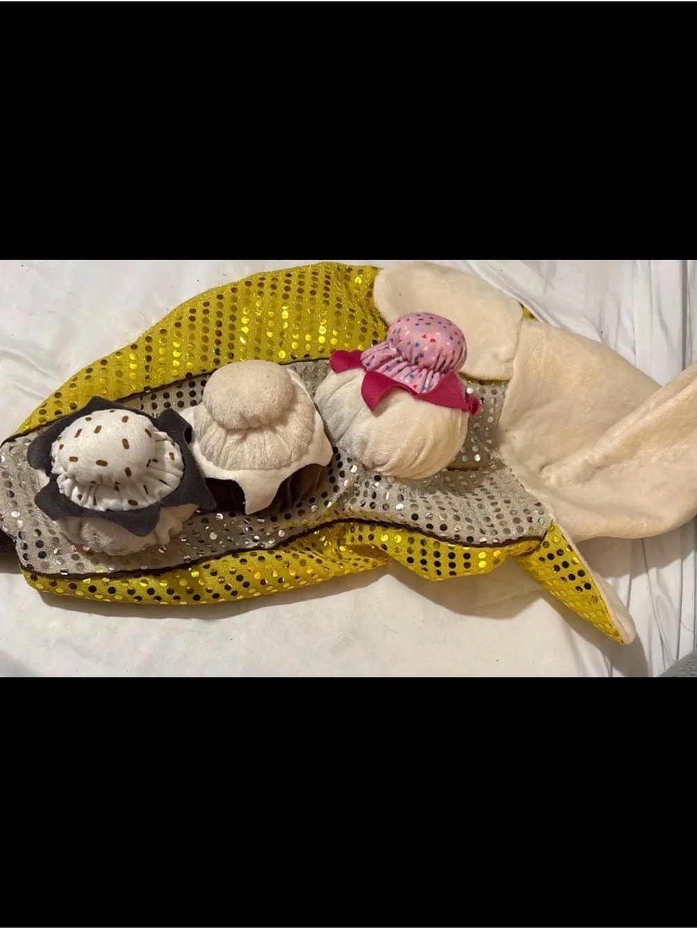 Plush Yellow Banana Split Dog costume Large